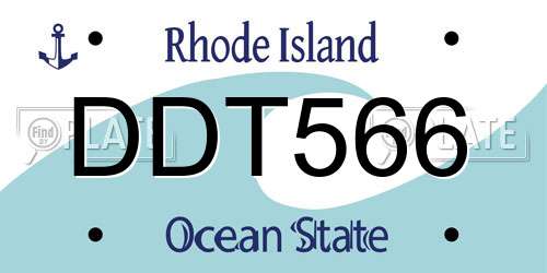 DDT566 Rhode Island License Plate
