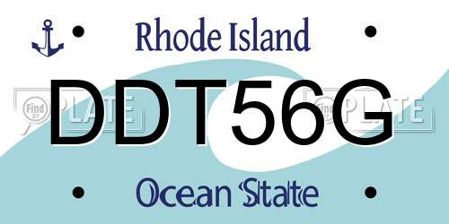 DDT56G Rhode Island License Plate