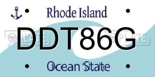 DDT86G Rhode Island License Plate