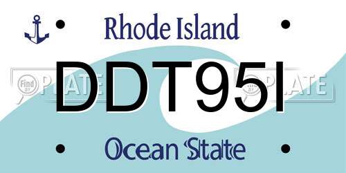 DDT95I Rhode Island License Plate