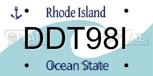 DDT98I Rhode Island License Plate
