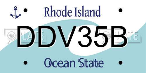 DDV35B Rhode Island License Plate
