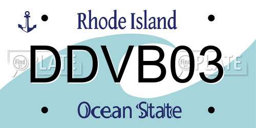 DDVB03 Rhode Island License Plate