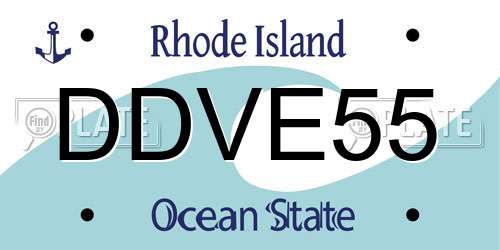 DDVE55 Rhode Island License Plate