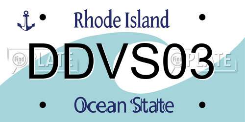 DDVS03 Rhode Island License Plate