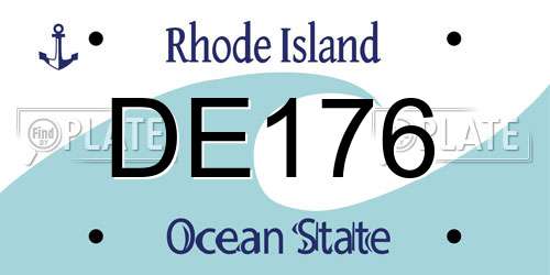 DE176 Rhode Island License Plate
