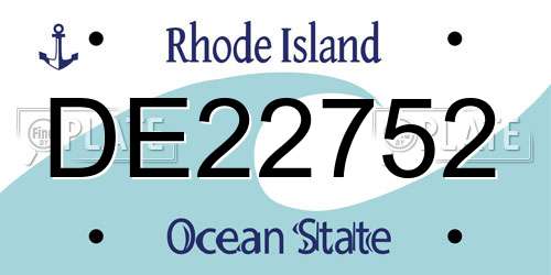 DE22752 Rhode Island License Plate