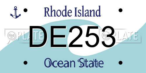 DE253 Rhode Island License Plate