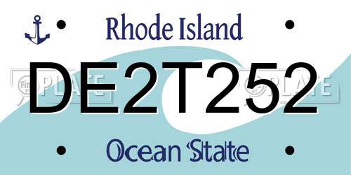 DE2T252 Rhode Island License Plate
