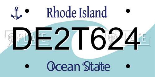DE2T624 Rhode Island License Plate