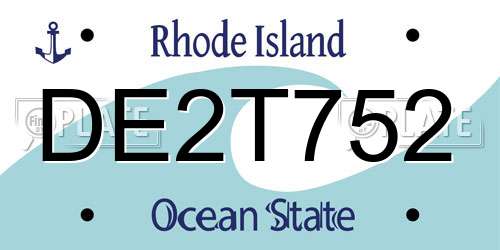 DE2T752 Rhode Island License Plate