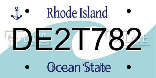 DE2T782 Rhode Island License Plate