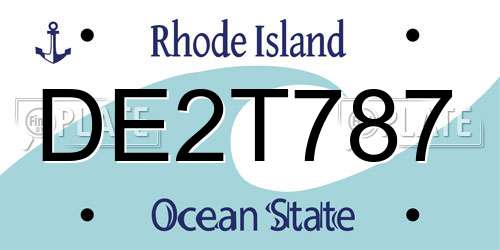 DE2T787 Rhode Island License Plate