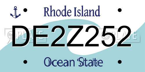DE2Z252 Rhode Island License Plate