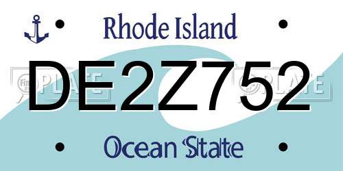 DE2Z752 Rhode Island License Plate