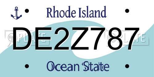 DE2Z787 Rhode Island License Plate