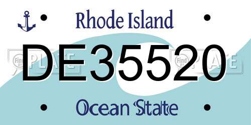 DE35520 Rhode Island License Plate
