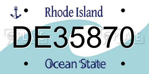 DE35870 Rhode Island License Plate
