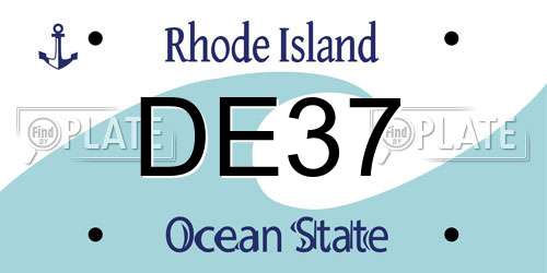 DE37 Rhode Island License Plate