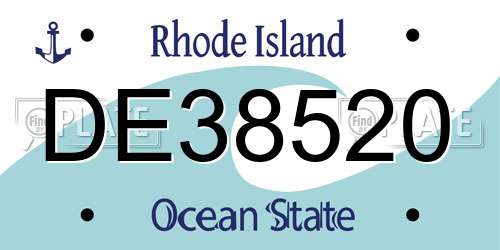 DE38520 Rhode Island License Plate