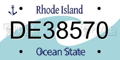 DE38570 Rhode Island License Plate