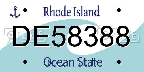 DE58388 Rhode Island License Plate
