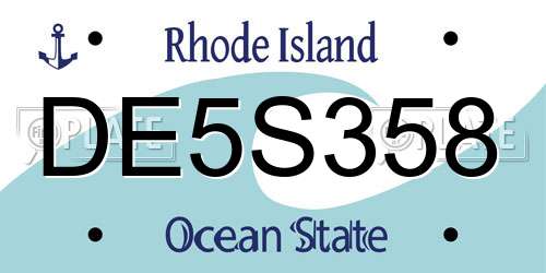 DE5S358 Rhode Island License Plate