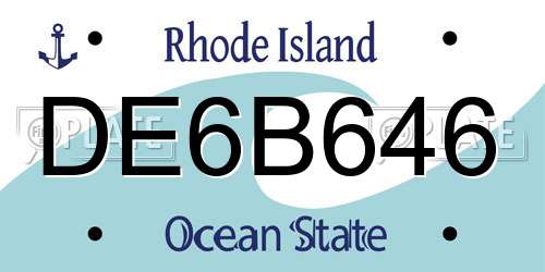 DE6B646 Rhode Island License Plate