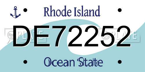 DE72252 Rhode Island License Plate