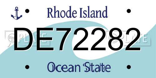 DE72282 Rhode Island License Plate