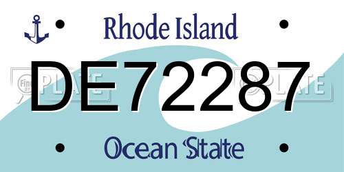 DE72287 Rhode Island License Plate