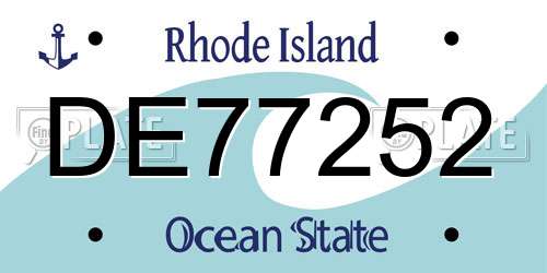 DE77252 Rhode Island License Plate
