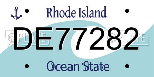 DE77282 Rhode Island License Plate