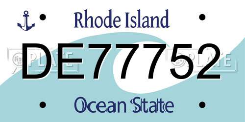 DE77752 Rhode Island License Plate
