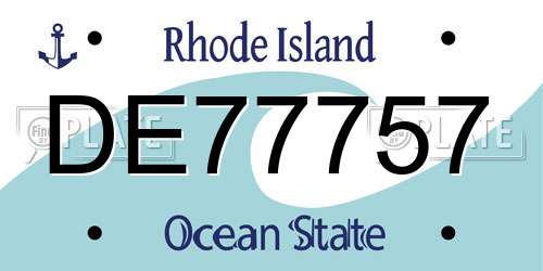 DE77757 Rhode Island License Plate