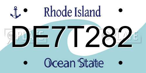 DE7T282 Rhode Island License Plate