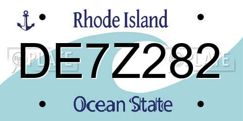 DE7Z282 Rhode Island License Plate