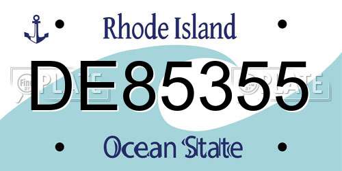 DE85355 Rhode Island License Plate