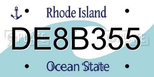DE8B355 Rhode Island License Plate