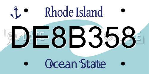 DE8B358 Rhode Island License Plate