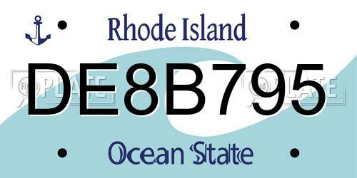 DE8B795 Rhode Island License Plate