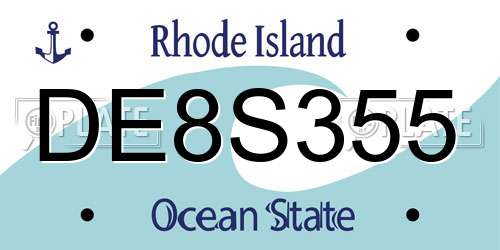 DE8S355 Rhode Island License Plate