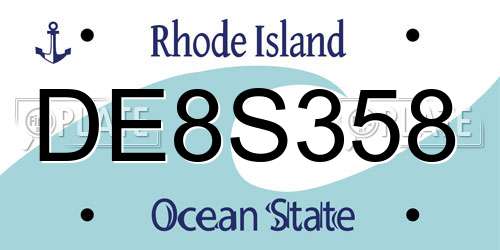DE8S358 Rhode Island License Plate