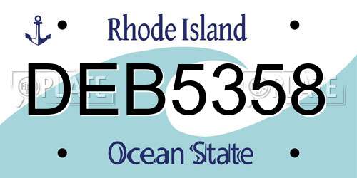 DEB5358 Rhode Island License Plate