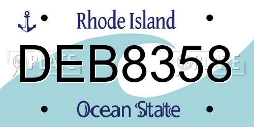 DEB8358 Rhode Island License Plate