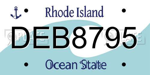 DEB8795 Rhode Island License Plate