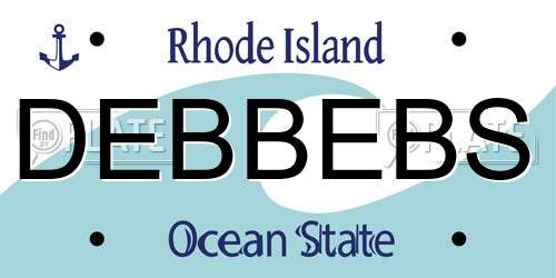 DEBBEBS Rhode Island License Plate