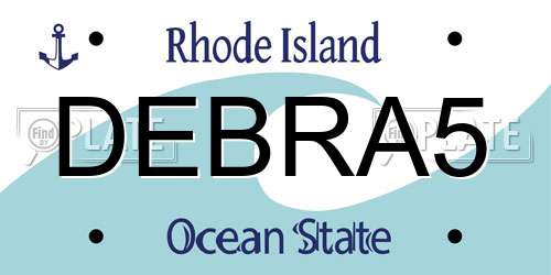 DEBRA5 Rhode Island License Plate