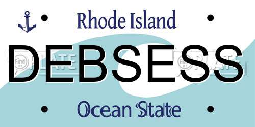 DEBSESS Rhode Island License Plate