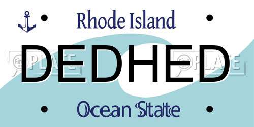 DEDHED Rhode Island License Plate